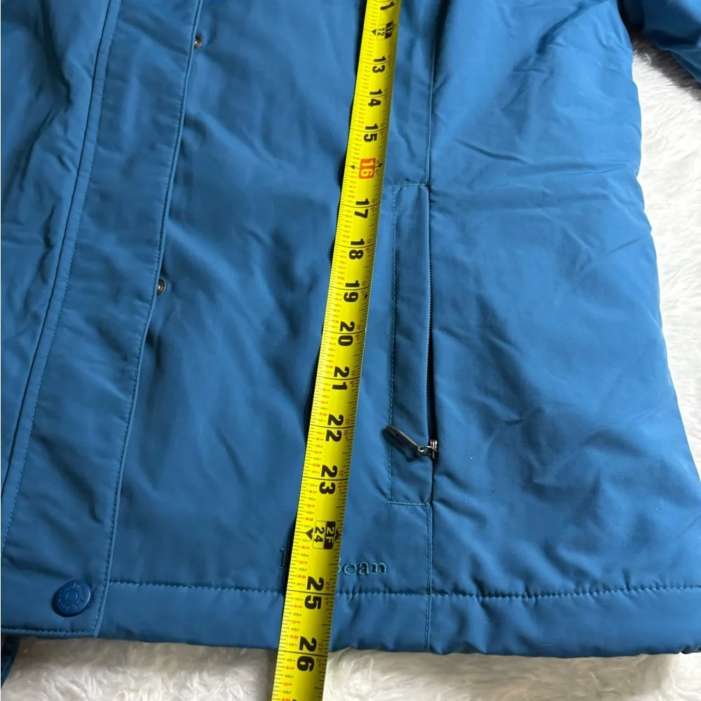 LL Bean Jacket Women XL Blue Teal Winter Fleece Lined Full Zip Mock Neck